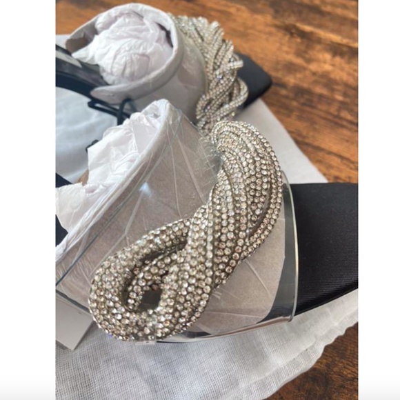 NWT ZARA SPARKLY HEELED VINYL SANDALS - Picture 4 of 11